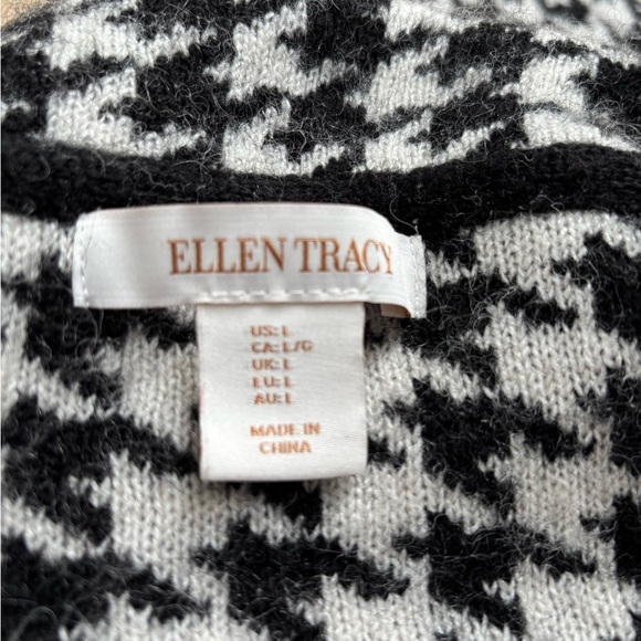 Ellen Tracy Monochrome Houndstooth Cowl Neck Sweater - Picture 4 of 6